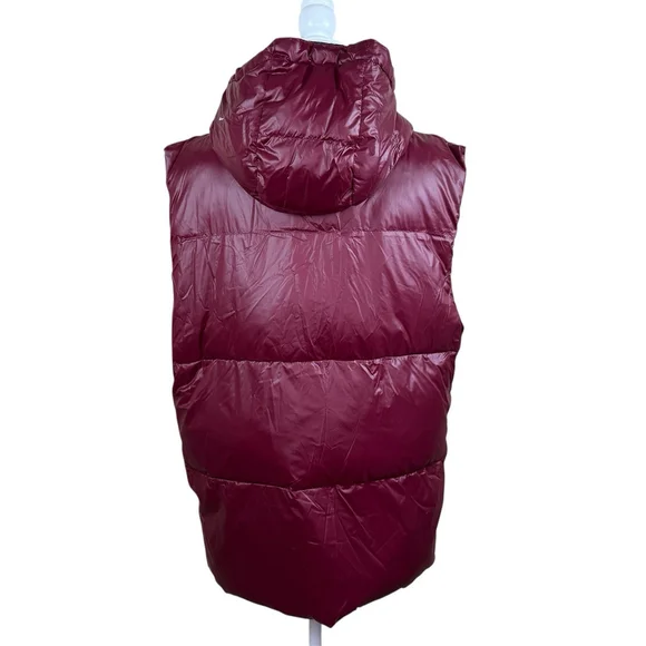 Anthropologie Varley Silverlake Gilet Longline Puffer Vest Red Small Oversized - Picture 7 of 13